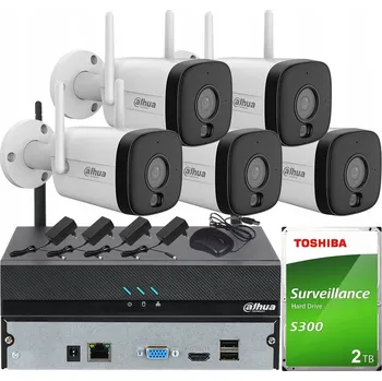 Bezpečnostní kamera Sada 5 WiFi kamer Dahua IPC-HFW1539DTK1P-SW-PV 5MPx s detekcí zvuku a 2TB úložištěm