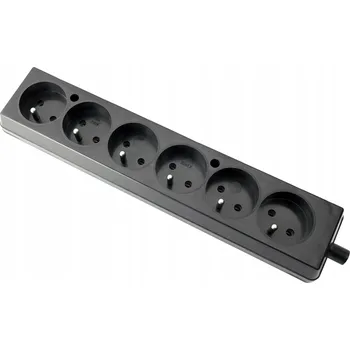 Elektrická zásuvka Prodlužovací zásuvka šestinásobná s uzemněním černá