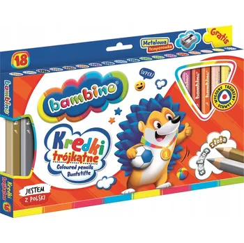 Pastelka Trojúhelníkové pastelky Bambino 18 barev + ořezávátko