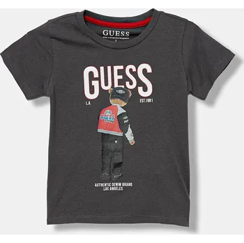 Dětská móda Dětské bavlněné tričko Guess N6RI05.K8HM4.PPY2 šedá 90Y, vel. 113-118