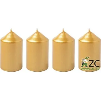Bony adventní svíčka zlatá, 4 ks Velikost - svíčky: 40 x 75 mm