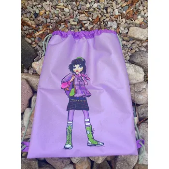 Stahovací vak digitální tisk 42 x 32 cm - Dívka na fialové