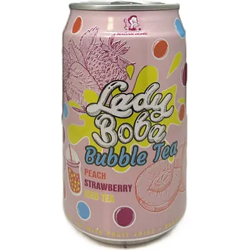 Ledový čaj Lady Boba Peach, Strawberry Iced Tea 320ml [TW]