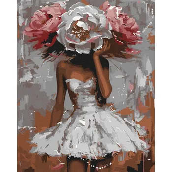 Ideyka Malování podle čísel - Květinové tajemství s extra metalickými barvami ©victoria_art 40 x 50 cm