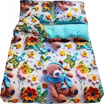 Povlečení POVLEČENÍ 160x200 OBOUSTRANNÁ BAVLNA SATÉN GierekHoff KOMPLET 2díl. MEDVÍDEK 5D