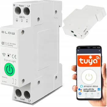 vypínač Ovladač BLOW TUYA SMART LIFE na DIN lištu 63A WiFi Relé Spínač