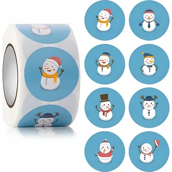 Vánoční dekorace VÁNOČNÍ NAKLEJKI OZDOBY NA DÁRKY VÁNOCE ROLE 500 ks