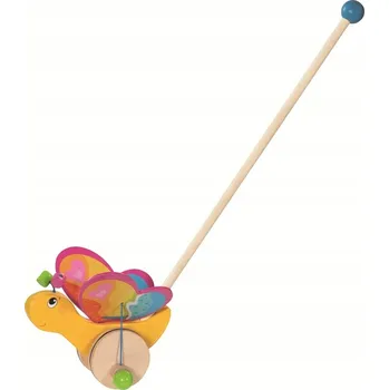 Dřevěná hračka Dřevěná hračka na tlačné tyči Motýl Goki