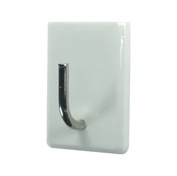 Držák na ručník Háček samolepící QF typ 8, plast, bílá, 100 ks
