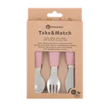 PETITE&MARS Sada příborů z nerezové oceli Take&Match Dusty Rose 12m+