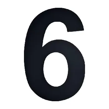 Domovní číslo Domovní číslo 6, černá, 100 mm, Black Line,1ks