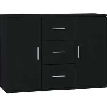 Komoda Černá minimalistická skříňka 91 x 29,5 x 65 cm, materiál: dřevotříska