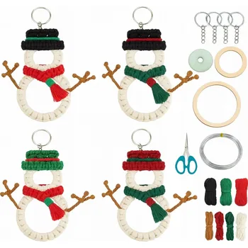 Vánoční dekorace MAKRAMÉ VÁNOČNÍ ZÁKLADNA VÁNOČNÍ KOULE DŘEVĚNÁ SNĚHULÁK OZDOBA ZÁVĚSNÁ DEKORACE