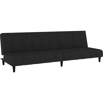 Pohovka Černá rozkládací pohovka 200x84,5x69 cm z sametu 2v1