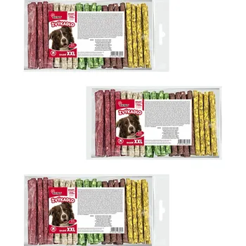 Pamlsek pro psa Akinu Tyčinky pamlsek pro psy vícebarevné žvýkací 12,5 cm 3 x 100 ks