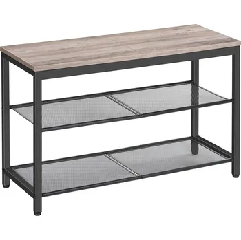 Botník Botník s lavicí Vasagle Arvel 75 cm černý/šedý