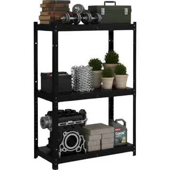 Dílenský regál Lakovaný celokovový regál Mamutex Standard 1200x800x400 mm – 3 police, nosnost 360 kg, černý