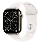 APPLE Watch 11 GPS + Cellular 42mm zlatý titan - světle ruměný sportovní řemínek - M/L