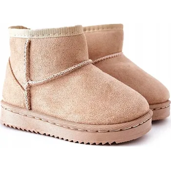 Dámská zimní obuv BÉŽOVÉ DĚTSKÉ ZATEPLENÉ SNĚHULE KOTNÍKOVÉ BOTY 25