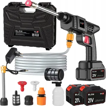 Vysokotlaký čistič Akumulátorová tlaková myčka BLOW 21V 260W 26 bar s 5m hadicí a 2 akumulátory