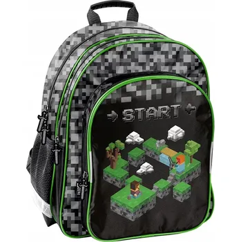 Školní batoh Školní batoh Paso vícekomorový černý Minecraft velký (A4)