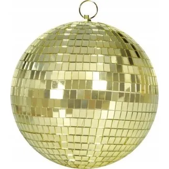Karnevalový kostým ZLATÁ ZRCADLOVÁ KOULE 30 CM DISCO KOULE KARNEVAL SILVESTR 80. - 90. LÉTA