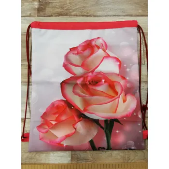Stahovací vak digitální tisk 47 x 41 cm - Růžová růže