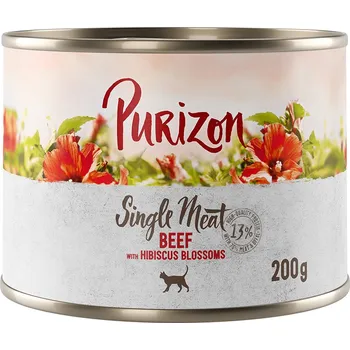 Krmivo pro psa 24x200g Purizon Single Meat – výhodné balení - hovězí s květy ibišku