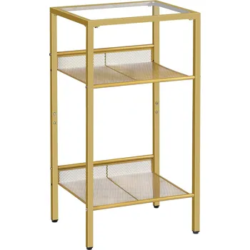 Konferenční stolek Odkládací stolek Vasagle Nortia 40 cm čirý/zlatý