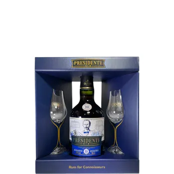 Rum Rum Presidente 19 Sistema Solera 0,7l 40% se 2 skleničkami + Dárkové balení