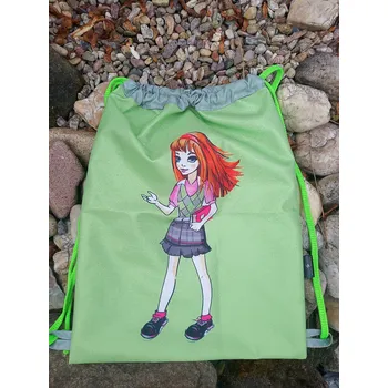 Stahovací vak digitální tisk 42 x 32 cm - Dívka na zelené