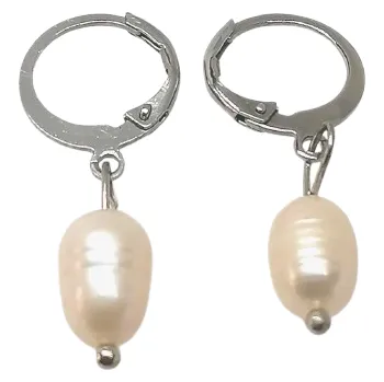 Náušnice Říční perly naušnice s chirurgickou ocelí