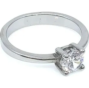 Prsten Jan Kos jewellery Prsten z oceli s bílým kamenem 12105654