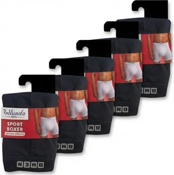 Pánské spodní prádlo 5x Pánské jednobarevné boxerky Sport BU858445 - černá - XL