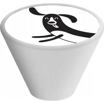 Nábytkové kování Dřevěná nábytková úchytka GAMET GD09 bílá + pes 1