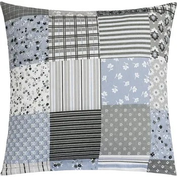 Polštář Polštářek ADÉLA - 40x40 cm Patchwork šedá