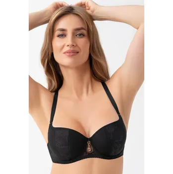 Podprsenka Gorsenia podprsenka bardotka, balkonetka černá velikost 85G