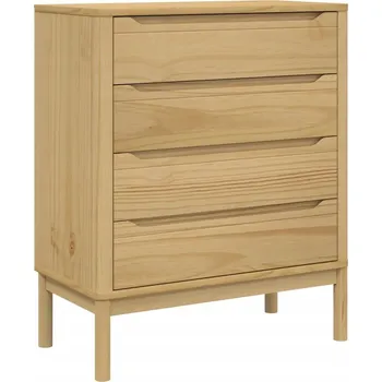 Komoda Komoda FLORO z masivního borovicového dřeva, voskovaná hnědá, 76,5 x 39 x 90,5 cm