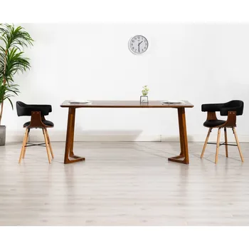 Jídelní židle vidaXL Marketos Jídelní židle 2 ks černé umělá kůže a ohýbané dřevo