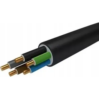 elektrický kabel Kabel N2XH-J 5x6 bezhalogenový nehořlavý černý ELPAR 1 metr