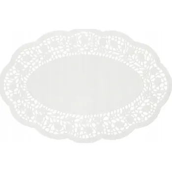 Papírový ubrousek OZDOBNÉ Ubrousky na Stůl BÍLÉ Krajkové 35x26cm Sada 6 Kusů