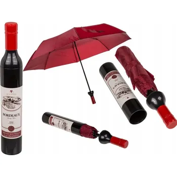Deštník DEŠTNÍK láhev vína BORDO SKLÁDACÍ deštník