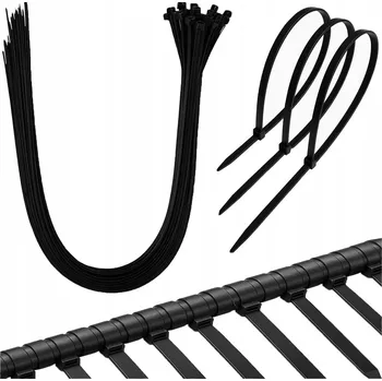 Organizace kabelů 100x STAHovací PÁSKY KABELOVÉ ZIP PÁSKY STAHOVACÍ PÁSKY SILNÉ 9 x 1210 MM ČERNÉ