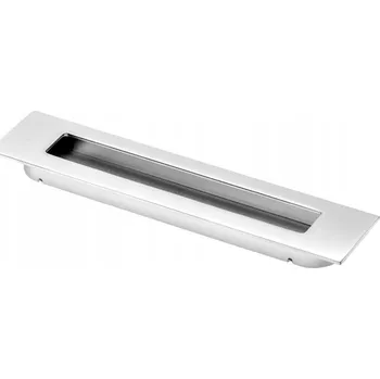 Obraz Nábytková úchytka zapuštěná, stříbrná chromová, 12,4 x 0,37 x 1,1 cm