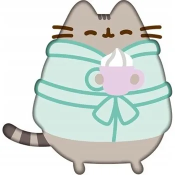 Polštář POLŠTÁŘ polštářek ve tvaru kočky Pusheen samet