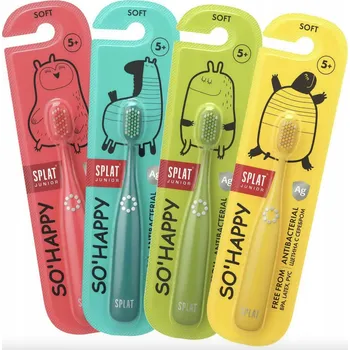 Zubní kartáček Kartáček Splat Junior So Happy Zubní kartáček 4+ roky zelený