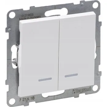 vypínač Schodišťový přepínač dvojitý s podsvícením Bílý Legrand Suno