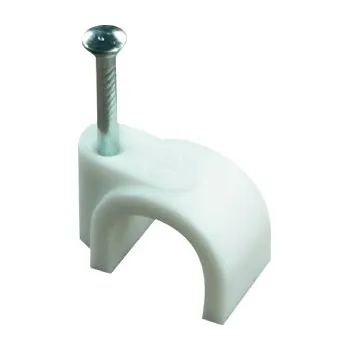 Kabelová příchytka kulatá, 18 mm, bílá, 10 ks