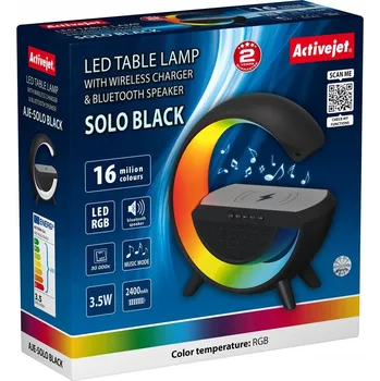 Lampička LED lampička Activejet AJE-SOLO RGB s reproduktorem - Černá