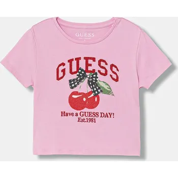 Dětská móda Dětské tričko Guess J6RI06.K6YW4.PPY2 růžová 30X, vel. 147-157